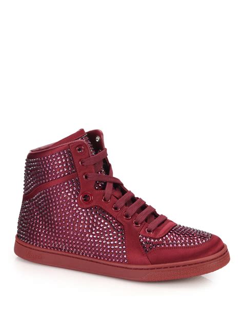 borwn gucci sneakers|Gucci crystal studded sneakers.